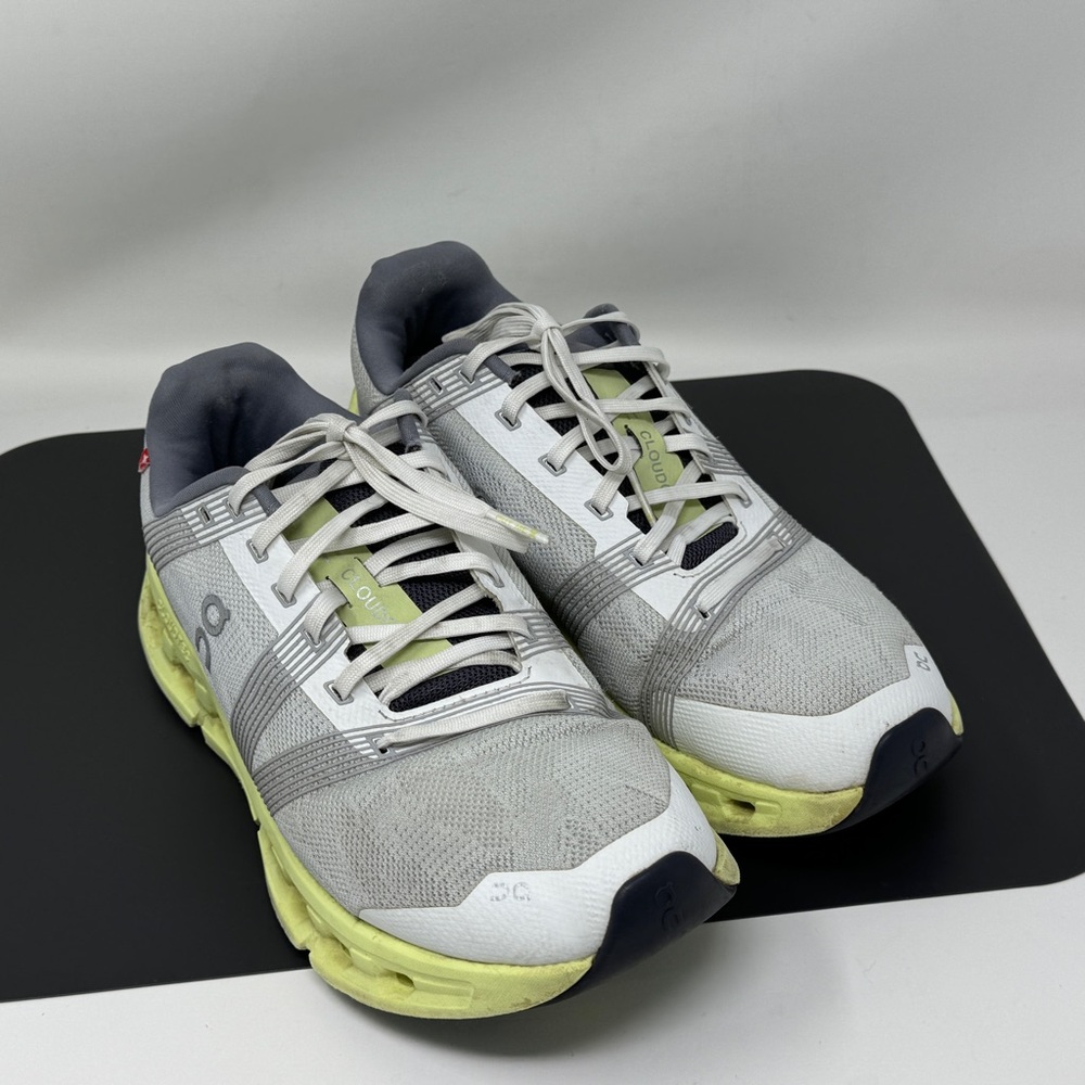 On Cloudgo Gray And Light Lime Green Running Shoe… - image 2